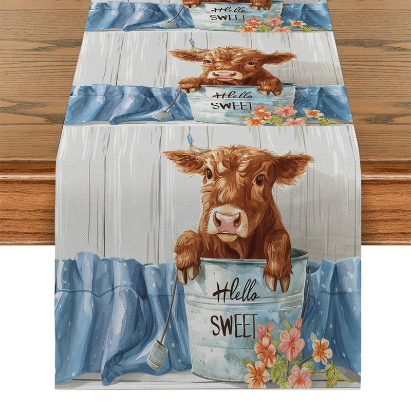 Axyaa Farmhouse Table Runner for Kitchen and Dining Decor