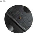 Axyaa Black Frosted Texture Ceramic Dinner Plate Steak Dessert Snack Solid Color Plate
