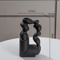 Axyaa Geometric Twisted Abstract Ceramic Vase for Stylish Home Decor