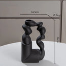 Axyaa Geometric Twisted Abstract Ceramic Vase for Stylish Home Decor