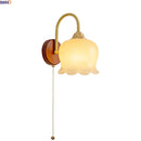 Axyaa Wood Base Gold Brass LED Wall Light Fixture for Living Room Stairway