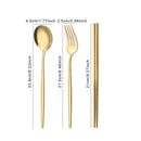 Axyaa 12-Piece Luxury Korean Tableware Set - Stainless Steel Cutlery Fork Spoon Chopsticks