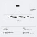 Axyaa LED Chandelier: Modern Aluminum Pendant Light for Home Interior Lighting
