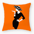 Axyaa Red Lips Stripe Throw Pillow Cover - 45X45CM