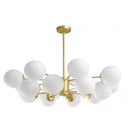 Axyaa Lustrous Glass Chandelier: Elegant Indoor Ceiling Light for Living & Dining Room