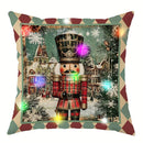 Axyaa Christmas Nutcracker LED Light Luminous Pillowcase for Festive Home Decor & Gifting