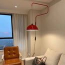 Axyaa Vintage Red Metal Wall Lamp, Long Arm, E27 Bulb, New Style Lighting Sconce