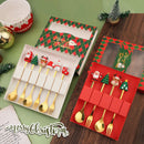 Axyaa Christmas Spoon Fork Set with Santa Claus Design