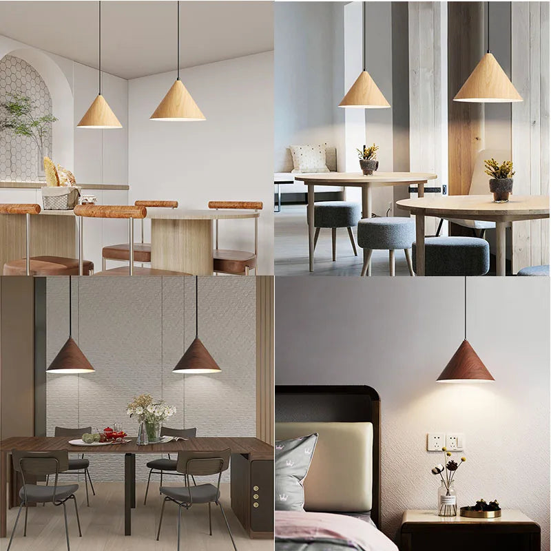 Axya Wood+Metal Wall Lamps LED Pendant Light for Home Lighting Decor