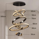 Axyaa Crystal Chandelier Stair Pendant Lamp Living Room Lighting