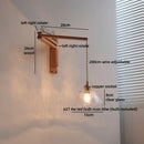 Axyaa Wooden LED Wall Lamp Clear Glass Gold Socket Modern Stair Light