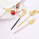 Axyaa Stainless Steel Fruit Cake Fork Set - 6Pcs