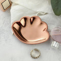 Axyaa Seashell Stainless Steel Tray Jewelry Organizer - Small Decorative Metal Plate