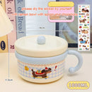 Axyaa Kawaii Ramen Bowl Set: Stainless Steel Bowl with Lid, Spoon, Chopsticks