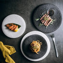 Axyaa Matte Ceramic Round Flat Plate for Molecular Cuisine and Dining