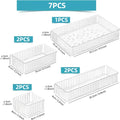 Axyaa Desk Drawer Organizer Set: Clear Plastic Storage Bins for Bathroom, Makeup, Kitchen