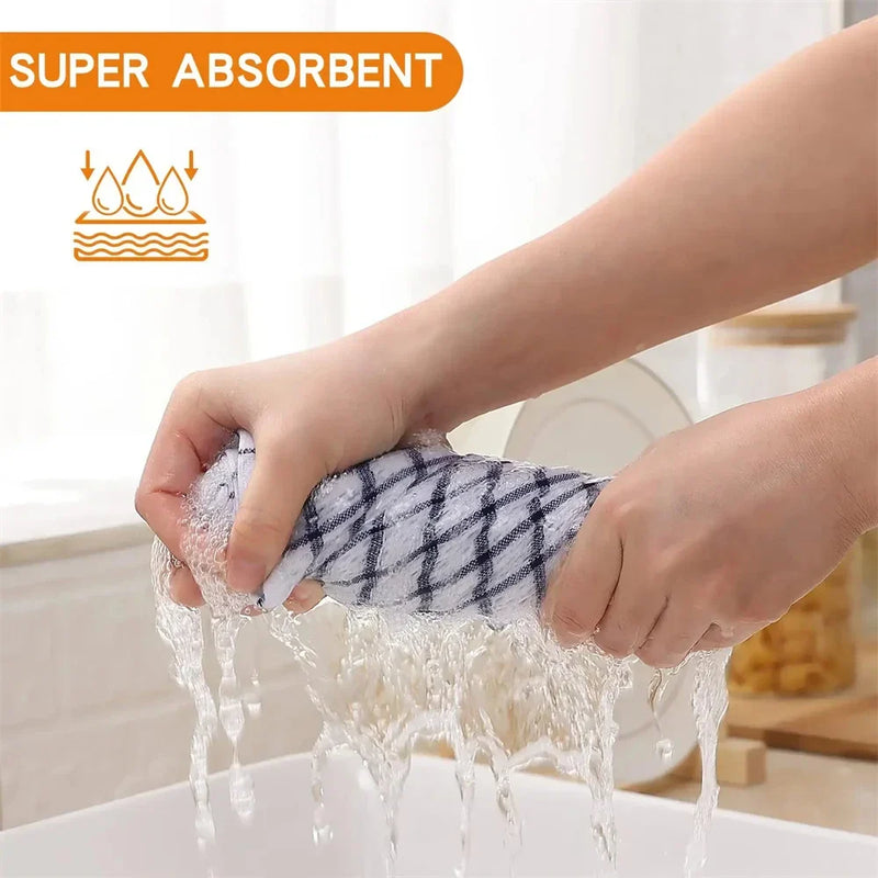 Axyaa Cotton Dishcloth Kitchen Towel Set Super Absorbent Home Cleaning Cloths