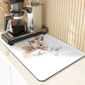 Axyaa Cheetah Print Absorbent Drying Mat & Coasters Set