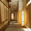 Axyaa Classic Bamboo Weave Floor Lamp LED Fixture