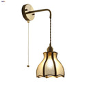 Axyaa Tiffany Glass LED Wall Light with Pull Chain Switch, Nordic Modern Design