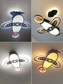 Axya LED Chandelier: Modern Airplane Pattern Kid's Room Pendant Lighting