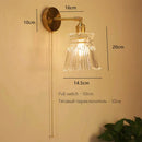 Axyaa Art Deco LED Wall Lamp with Pull Switch, Nordic Design Glass Interior Light