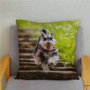 Axyaa Cute Schnauzer Print Pillowcase Cover