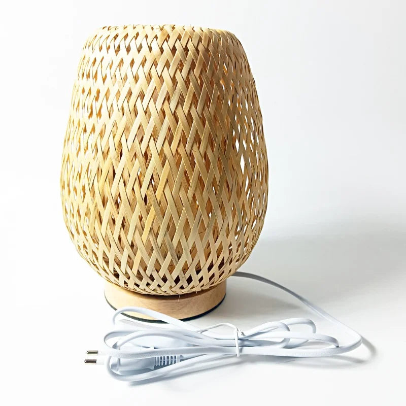 Axya Bamboo Weave Table Lamp - Retro Chinese Style for Home and Restaurant