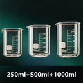 Axyaa Glass Measuring Cup Set | Clear Scale Beaker for Kitchen Baking & Laboratory
