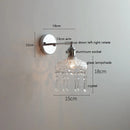 Axyaa Crystal LED Wall Sconce: Modern Silver Iron Metal Bedroom Stair Lamp