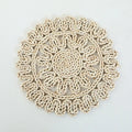 Rattan Straw Wall Hanging Decor by Axyaa - Handmade Round Frame Ornament & Table Mat
