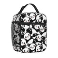 Axyaa Panda Pattern Insulated Lunch Bag for Children, Portable Thermal Lunch Box