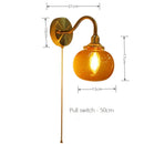 Axyaa Brass Wall Sconce with Multicolor Glass Globe – Modern Bedroom Wall Light