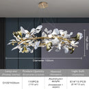 Axyaa Ginkgo Leaf Chandeliers - Elegant LED Lighting for Villa Dining Room