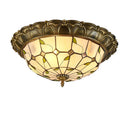 Axyaa Round Glass LED Ceiling Light - European Retro Style for Home Lighting