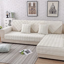 Axyaa Plush Sofa Cover: Winter Velvet L Shape Couch Protector