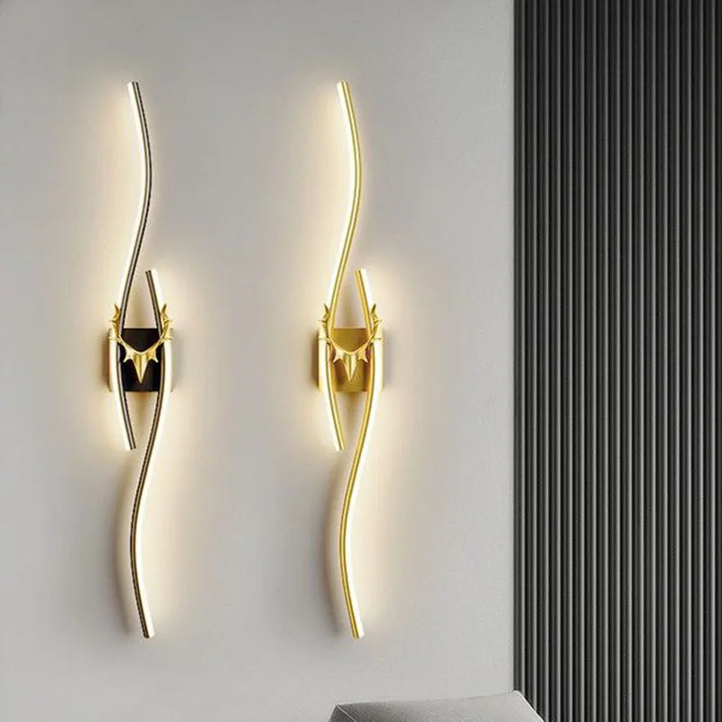 Axya Antler LED Wall Lamp in Black Gold for Stylish Indoor Decor