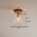 Axyaa Glass Wood LED Ceiling Lights Fixture Modern Ceiling Lamp