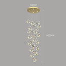Axyaa Modern Crystal Chandelier Stair Pendant Lamp Living Room Lighting