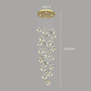 Axyaa Crystal Chandelier Stair Pendant Lamp Living Room Lighting