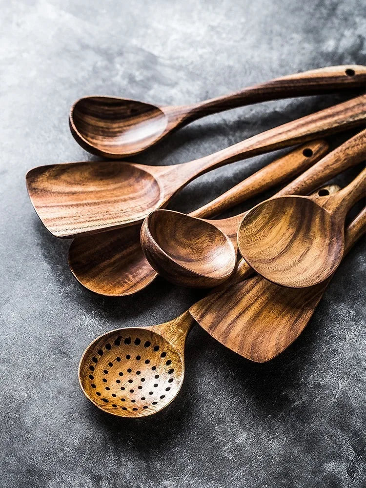 Axya Teak Wood Kitchen Utensil Set