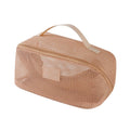 Axyaa Mesh Pillow Beauty Bag: Large Capacity Cosmetic Organizer with Partitions