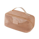 Axyaa Mesh Pillow Beauty Bag: Large Capacity Cosmetic Organizer with Partitions