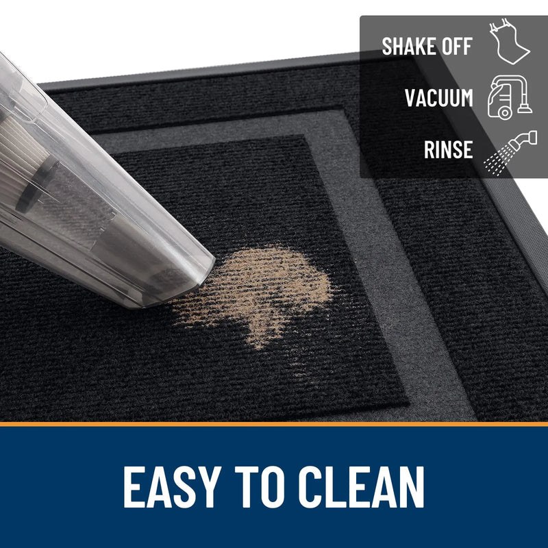 Axyaa Rubber Entryway Mat: Durable Indoor Outdoor Waterproof Doormat - Low Profile & Easy Clean
