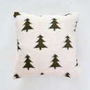 Axyaa Faux Rabbit Fur Christmas Trees Pillow Cover, Soft & Cozy Green/Black/White, 45x45cm