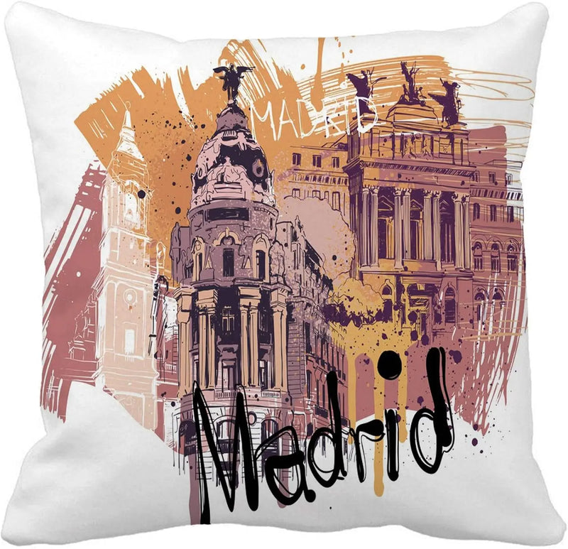 Axyaa Manga Anime Cute Expression Woman Face Pillow Cover 45x45cm Home Decor