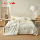 Axyaa Summer Cool Quilt Set - Washed Cotton, Solid Color, Machine Washable