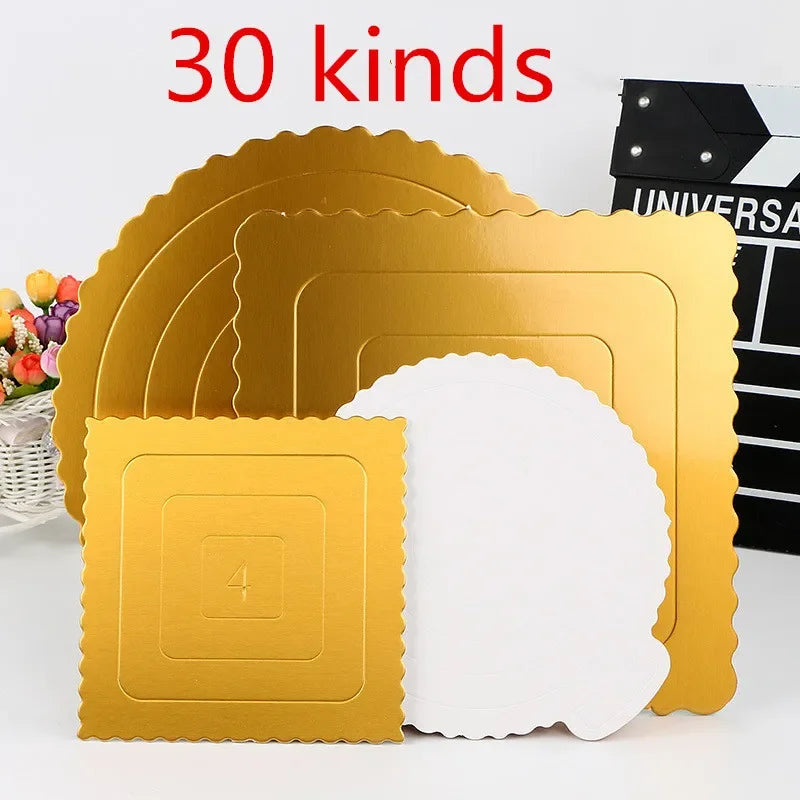 Axya Gold Cake Boards Set for Elegant Displays and Baking