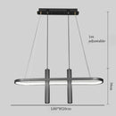 Axyaa Modern Oval Iron Chandelier: Designer Minimalist Restaurant Island Decor Light
