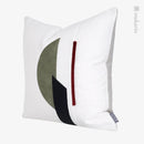 Modern Nordic White Green Stitching Leather Hotel Pillow Cover for Axyaa Square Pillow